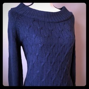 Navy New York and Company Cable Knit Sweater